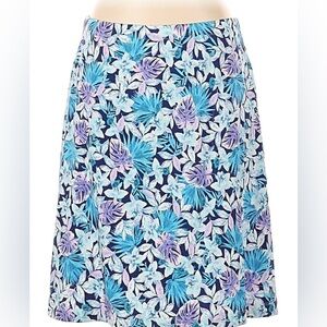 J. Jill Blue and Purple Tropical Floral Skirt - Large. With pockets.